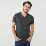 Charger l'image dans la galerie, T-shirt Col V gris anthracite