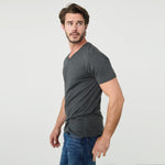 Charger l'image dans la galerie, T-shirt Col V gris anthracite