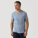 Charger l'image dans la galerie, T-shirt col V bleu chiné