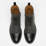 Charger l'image dans la galerie, Chaussures italiennes en cuir Palerme Home™ - Gris foncé & noir