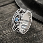 Charger l'image dans la galerie, Oeil et Rose Bague Goth en acier inoxydable