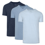 Charger l'image dans la galerie, Lot de 3 cols V en chiné bleu