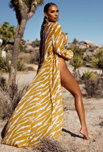 Charger l'image dans la galerie, Achilles Sheer Cover Up - Mustard Zebra