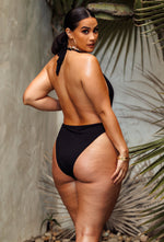 Charger l'image dans la galerie, Nico Ribbed Halter One Piece - Black