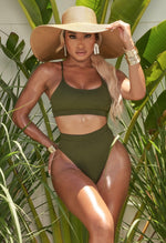 Charger l'image dans la galerie, Orion Ribbed Bikini - Olive