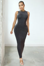 Charger l'image dans la galerie, Matte Basix Sculpt Sleeveless Maxi Dress - Charcoal