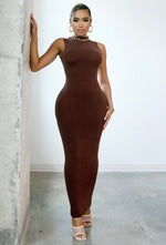 Charger l'image dans la galerie, Matte Basix Sculpt Sleeveless Maxi Dress - Chocolate