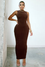 Charger l'image dans la galerie, Matte Basix Sculpt Sleeveless Maxi Dress - Chocolate
