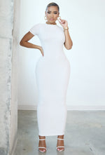 Charger l'image dans la galerie, Matte Basix Sculpt Short Sleeve Maxi Dress - Bone