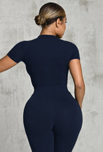 Charger l'image dans la galerie, Matte Basix Sculpt Short Sleeve Bodysuit - Navy