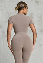 Charger l'image dans la galerie, Matte Basix Sculpt Short Sleeve Bodysuit - Nude