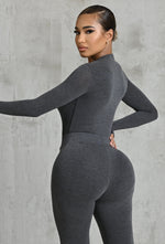 Charger l'image dans la galerie, Matte Basix Sculpt Bodysuit - Charcoal
