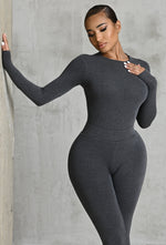 Charger l'image dans la galerie, Matte Basix Sculpt Bodysuit - Charcoal