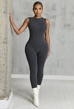 Charger l'image dans la galerie, Matte Basix Sculpt Jumpsuit - Charcoal
