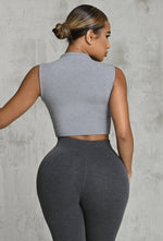 Charger l'image dans la galerie, Matte Basix Sculpt Crop Tank - Grey