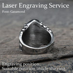 Charger l'image dans la galerie, Bague gothique punk en acier inoxydable et agate noire