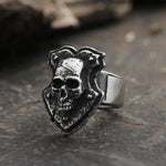 Charger l'image dans la galerie, Bouclier fantôme - Bague tête de mort en acier inoxydable