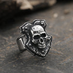 Charger l'image dans la galerie, Ghost Shield Stainless Steel Skull Ring01 | Gthic.com