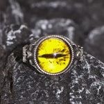 Charger l'image dans la galerie, Gothic Angel Evil Eye Stainless Steel Ring03 yellow | Gthic.com