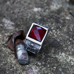 Charger l'image dans la galerie, Gothic Cross Fleury Stainless Steel CZ Ring 03 red | Gthic.com