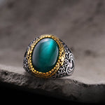 Charger l'image dans la galerie, Gothic Pattern Gemstone Stainless Steel Ring | Gthic.com