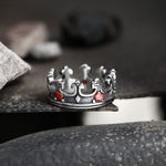 Charger l'image dans la galerie, Gothic Roman Gemstone Crown Stainless Steel Ring | Gthic.com