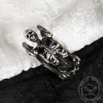 Charger l'image dans la galerie, Gothic Yoga Skull Bague ajustable en argent sterling