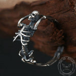 Charger l'image dans la galerie, Gothic Yoga Skull Bague ajustable en argent sterling