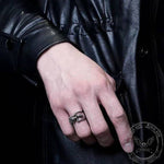 Charger l'image dans la galerie, Gothic Yoga Skull Bague ajustable en argent sterling