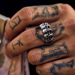 Charger l'image dans la galerie, Surrounded Titanium Stainless Steel Skull Ring | Gthic.com