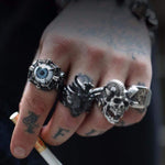 Charger l'image dans la galerie, Bague de motard en acier inoxydable avec oeil maléfique grec