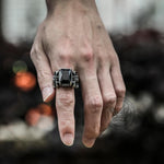 Charger l'image dans la galerie, Bague en acier inoxydable à motif d'iris et CZ