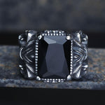 Charger l'image dans la galerie, Iris Pattern Gem Stainless Steel CZ Ring 08 black | Gthic.com