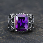 Charger l'image dans la galerie, Iris Pattern Gem Stainless Steel CZ Ring 06 purple | Gthic.com