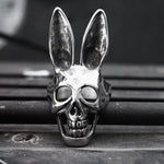 Charger l'image dans la galerie, Bunny Rabbit Skull Stainless Steel Ring | Gthic.com