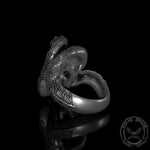 Charger l'image dans la galerie, Serpent et Crâne Bague Gothique en Argent Sterling