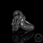 Charger l'image dans la galerie, Serpent et Crâne Bague Gothique en Argent Sterling
