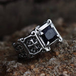 Charger l'image dans la galerie, Bague Vintage Croix en acier inoxydable avec pierres précieuses