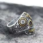 Charger l'image dans la galerie, Bague Vintage Croix en acier inoxydable tête de mort en sucre