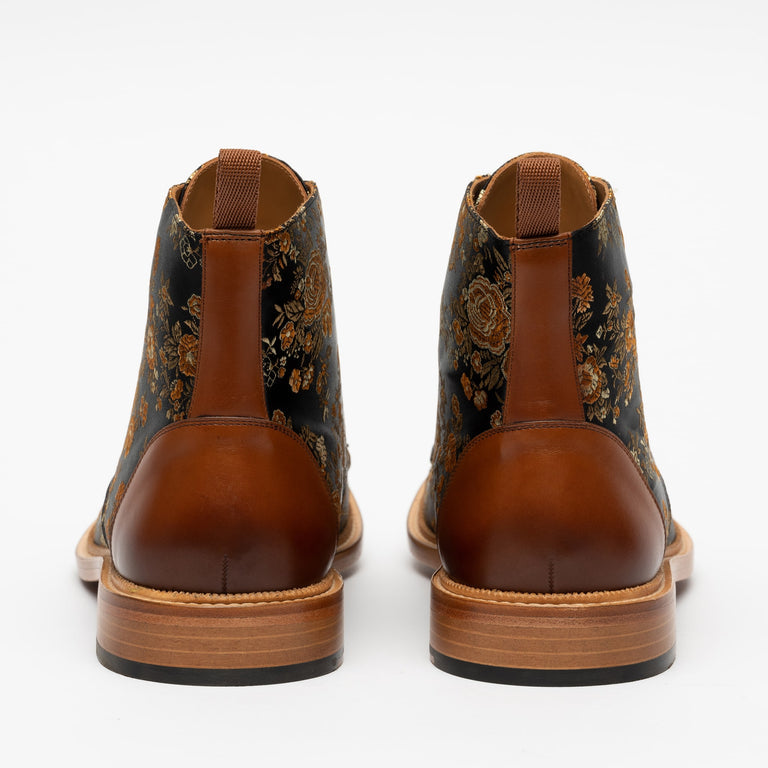 Chaussures italiennes en cuir Palerme Home™ - Motif fleuri