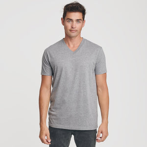 T-Shirt col V gris chiné