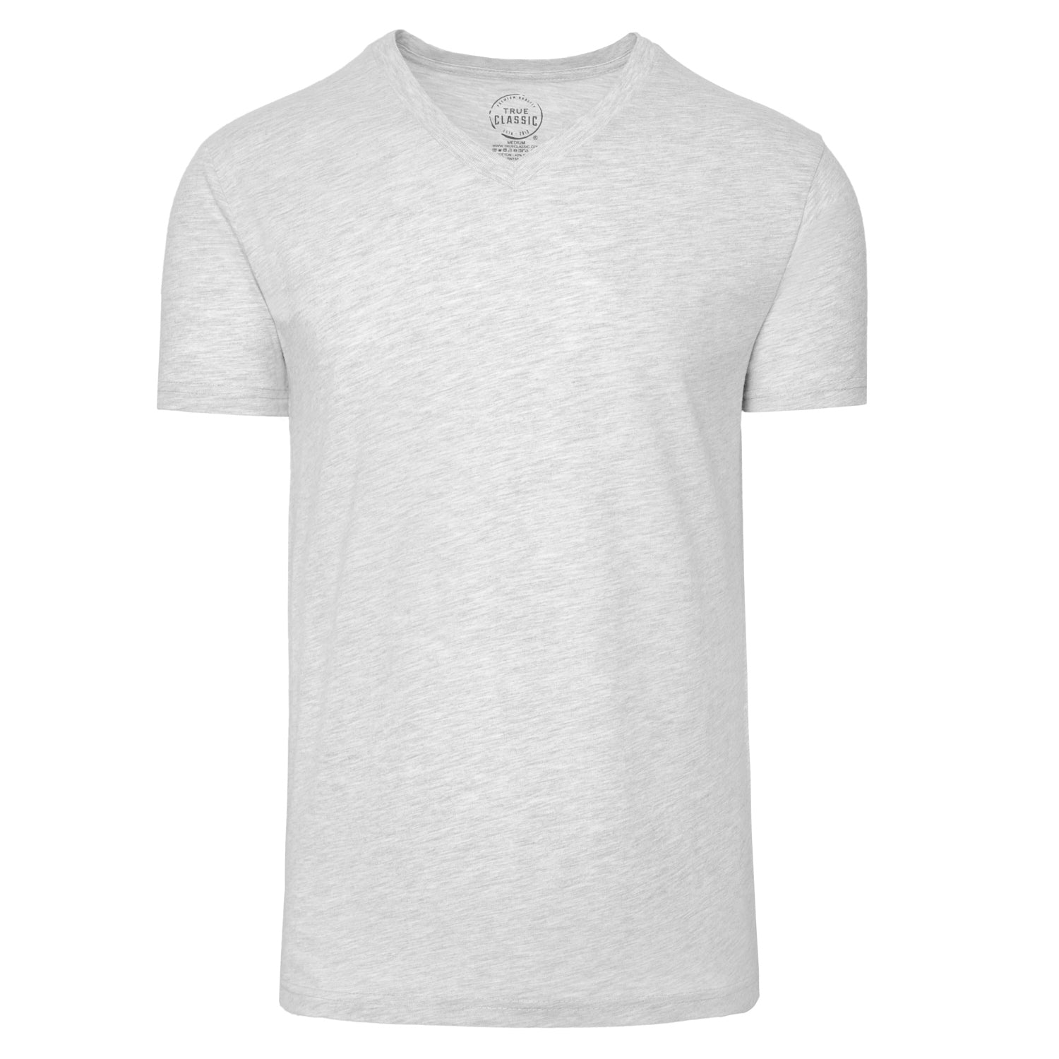 T-shirt col V gris chiné clair