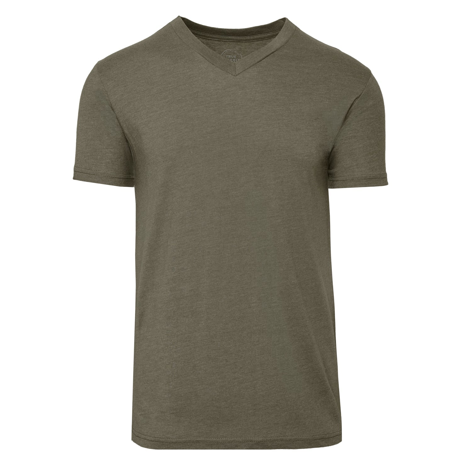 T-Shirt col V vert militaire chiné