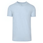 Charger l&#39;image dans la galerie, T-Shirt col V bleu pâle en chiné
