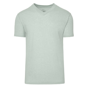T-shirt à col V gris chiné