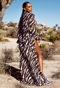 Achilles Sheer Cover Up - Chocolate Zebra