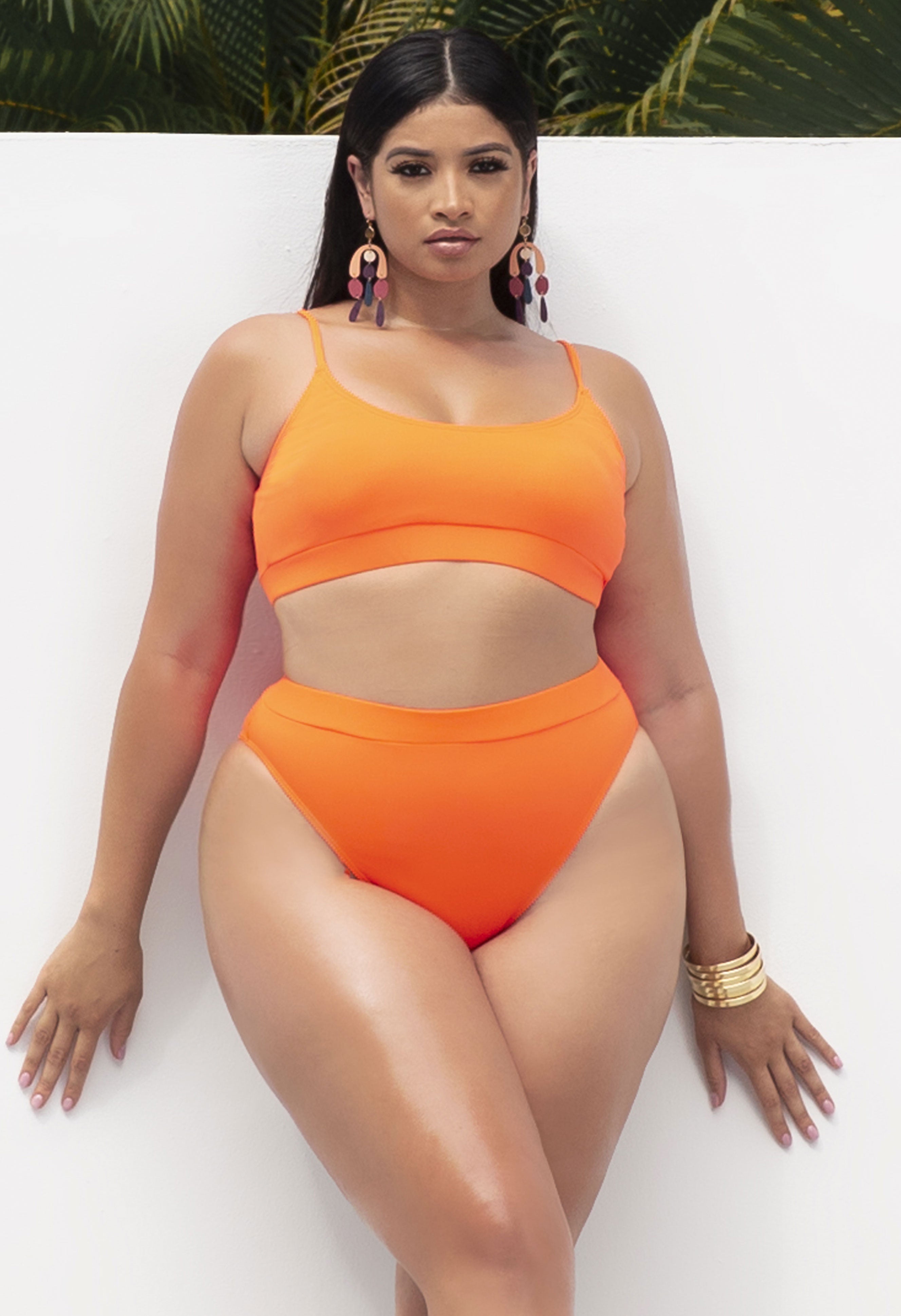 Orion Ribbed Bikini - Orange