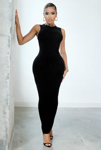 Matte Basix Sculpt Sleeveless Maxi Dress - Black