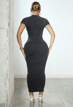 Charger l&#39;image dans la galerie, Matte Basix Sculpt Short Sleeve Maxi Dress - Charcoal
