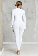 Charger l&#39;image dans la galerie, Matte Basix Sculpt Long Sleeve Jumpsuit - Bone
